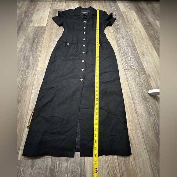 🛍️Positive Attitude petite black button down dress with removable belt size P6 - Picture 5 of 9